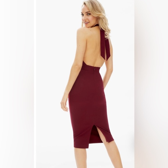 Dress the Population Vanessa‎ Halter Body-Con Midi Dress Sz L NWT - Picture 2 of 13